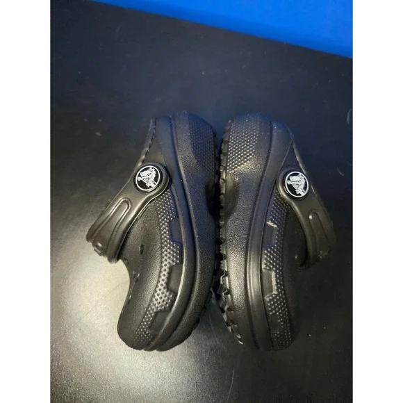 Crocs Classic Lined Clog Child (1-2yr) Size C4 Black Faux Fur Fuzzy SlipOn Shoes - Picture 5 of 10